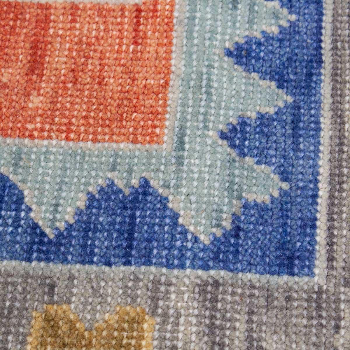 Geometric Medallion Layered Tribal Motif Hand-Knotted Wool Area Rug