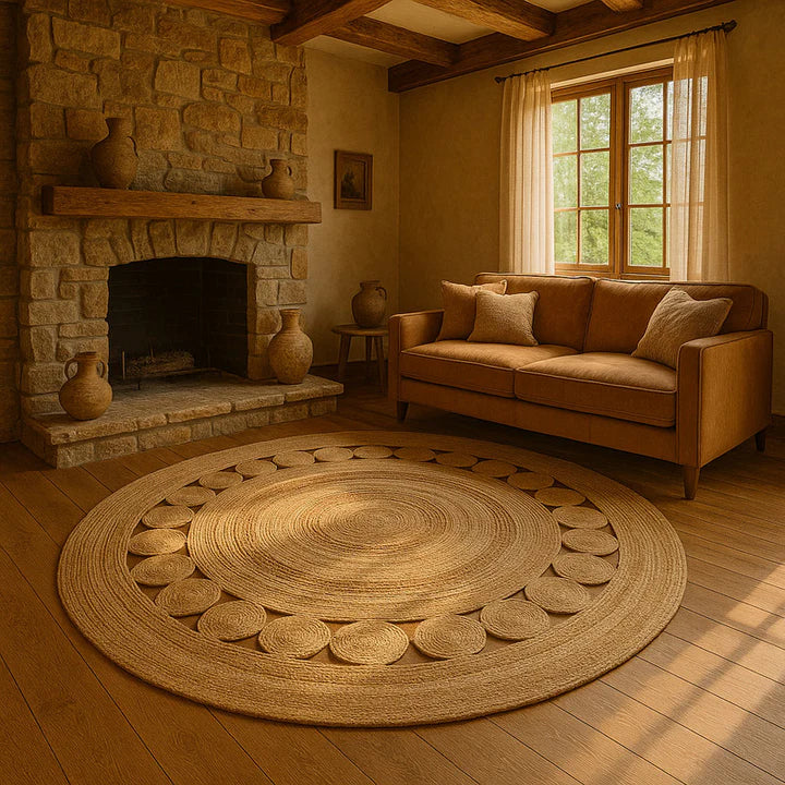 Kora Natural Round Braided Jute Carpet
