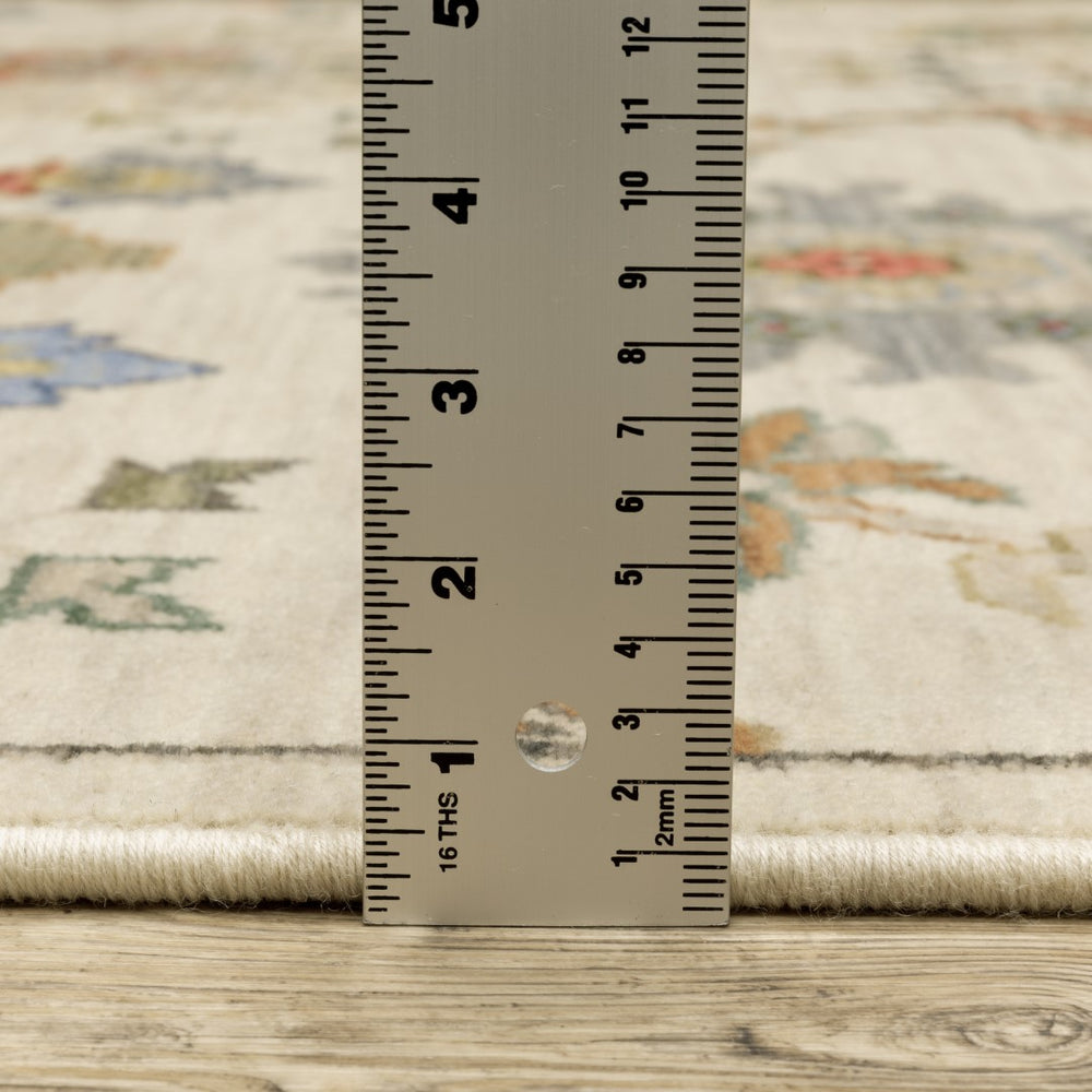 Premium Hand-Knotted Oushak Wool Rug - Vibrant Ivory Cream Multi Floral Carpet