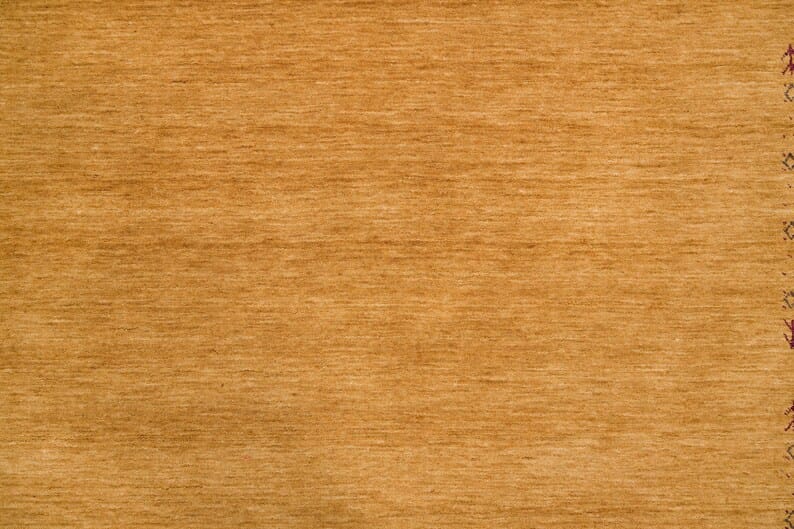Premium Hand-Knotted Gabbeh Wool Rug - Minimalist Honey Mustard Gold Organic Tribal Area Carpet - Custom Size Available