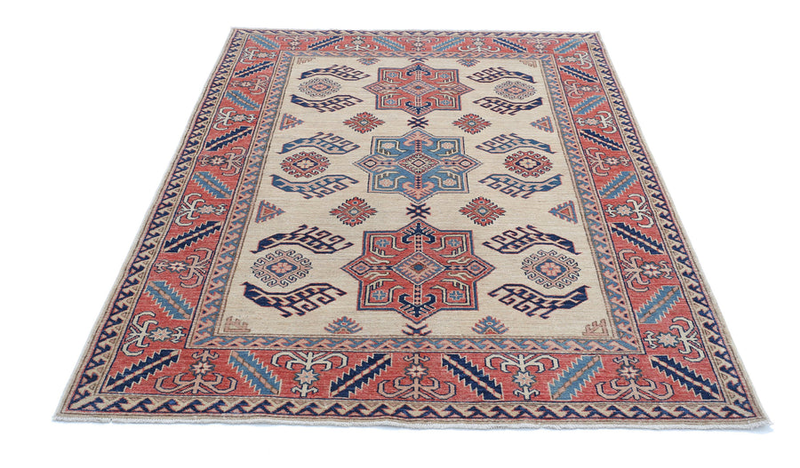 Hand-Knotted Wool Oushak Rug